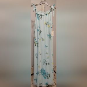 Alex Marie long dressline maternity dress in jade/teal/yellow size L NWT